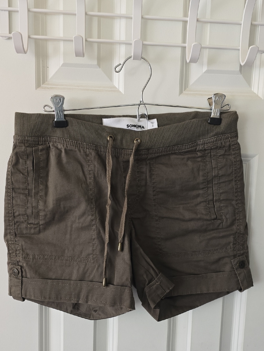 Sonoma Olive Green Drawstring Cargo Shorts- Size 2